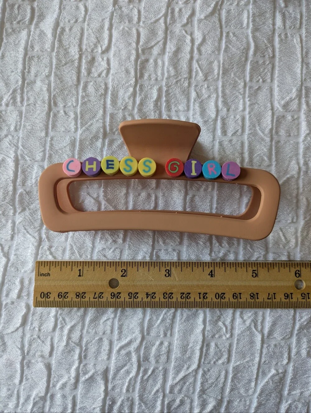 Chess Girl Hair Clip Claw Style Handcrafted | NWT
